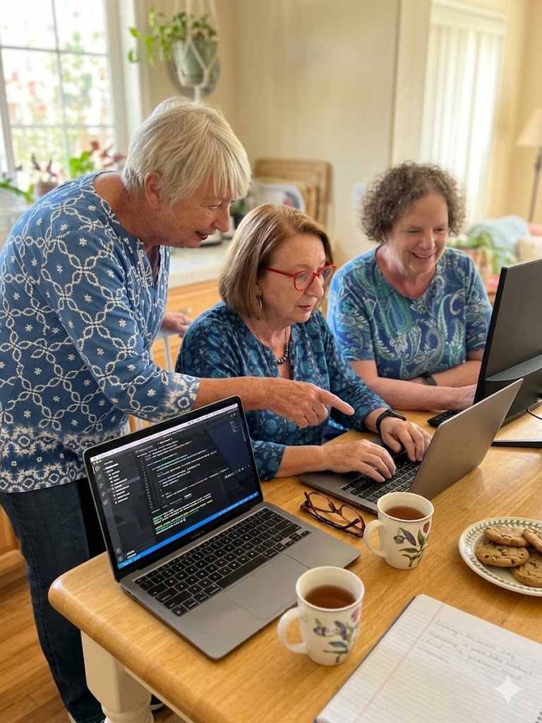 Ann, Rux, and Judy working together on BringItRight